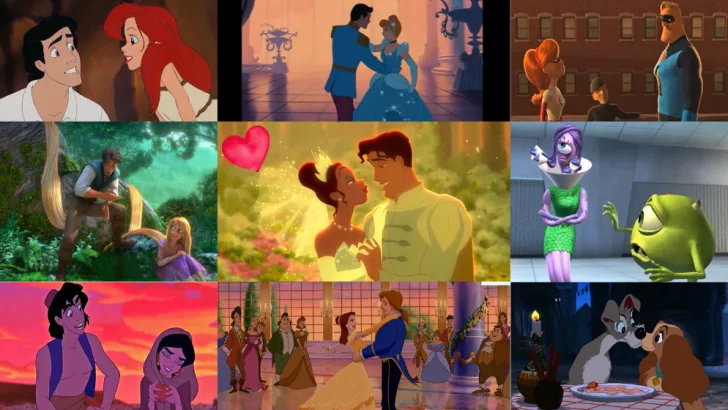 Can you name the Disney couple from a one-sentence description of their meet-cute?