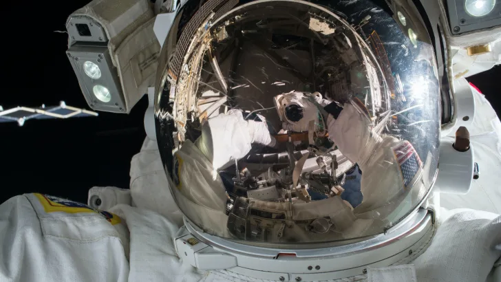 Astronaut selfie in space